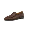 Frauen Schuhe Frühling Einfache Schuhe Weiche Wohnungen Slip Auf Mädchen Plissee Schuhe Handgemachte Runde Kappe Aus Echtem Leder Gemütliche Vintage Schuhe