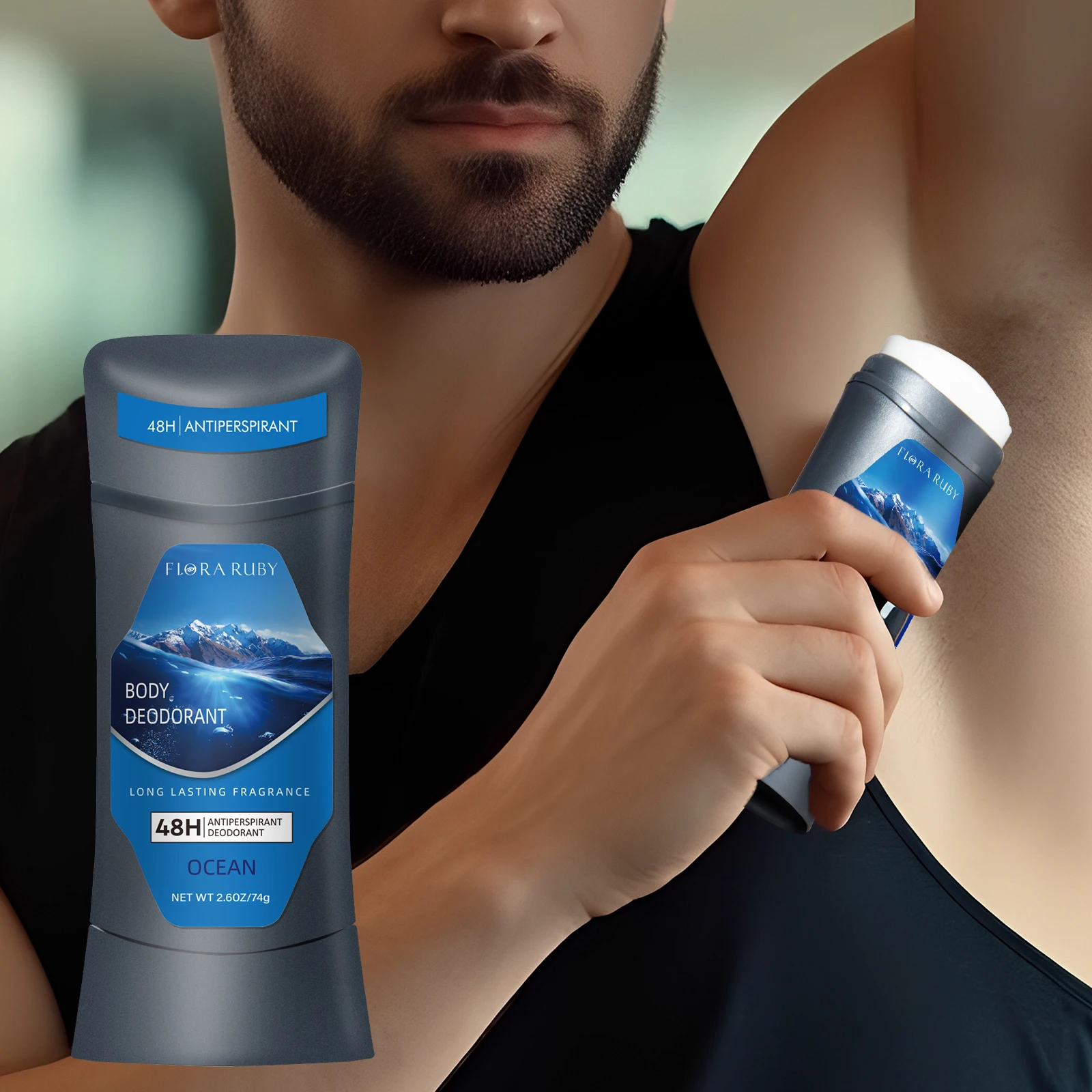 Ganzkörper-Deodorant-Creme für Männer, 72 Stunden langlebig, Geruchskontrolle, Entfernung von Geruchsschutz, Meeresduft, Sport-Deodorant für Männer Image
