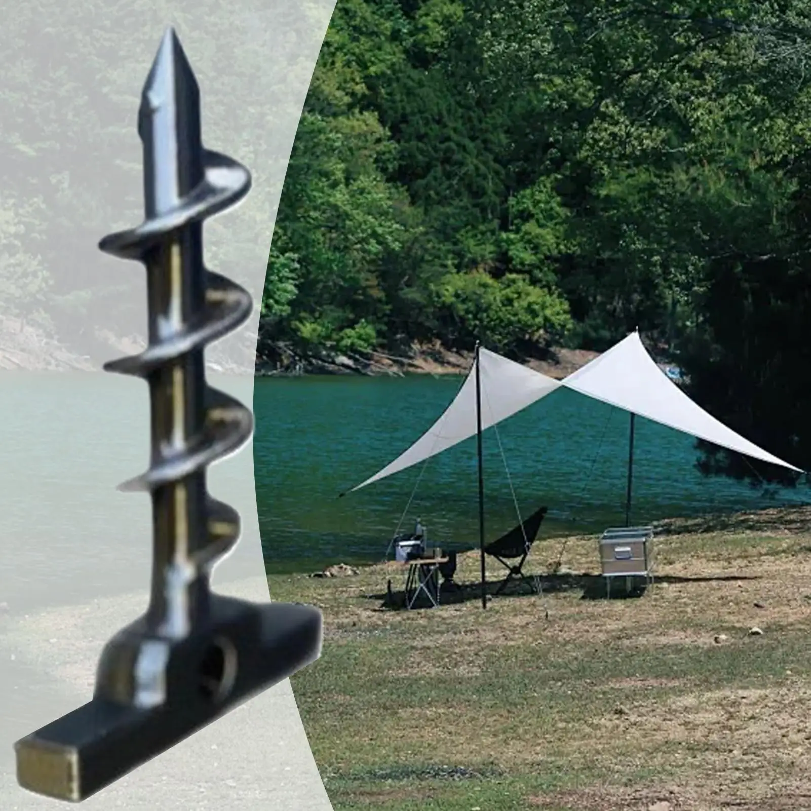 Hochfeste Zelt-Spanzer aus Aluminiumlegierung, robuste Zeltpfähle für Outdoor-Camping, einfach in den Boden zu schrauben Image