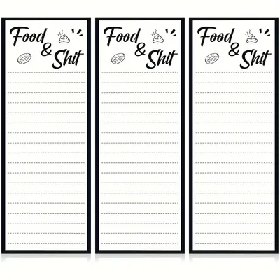 3 Pcs Magnetic List Notepad Fun Grocery List Reminder Magnetic Fridge Memo Each Sticky Note for Fridge Shopping and To-Do Lists