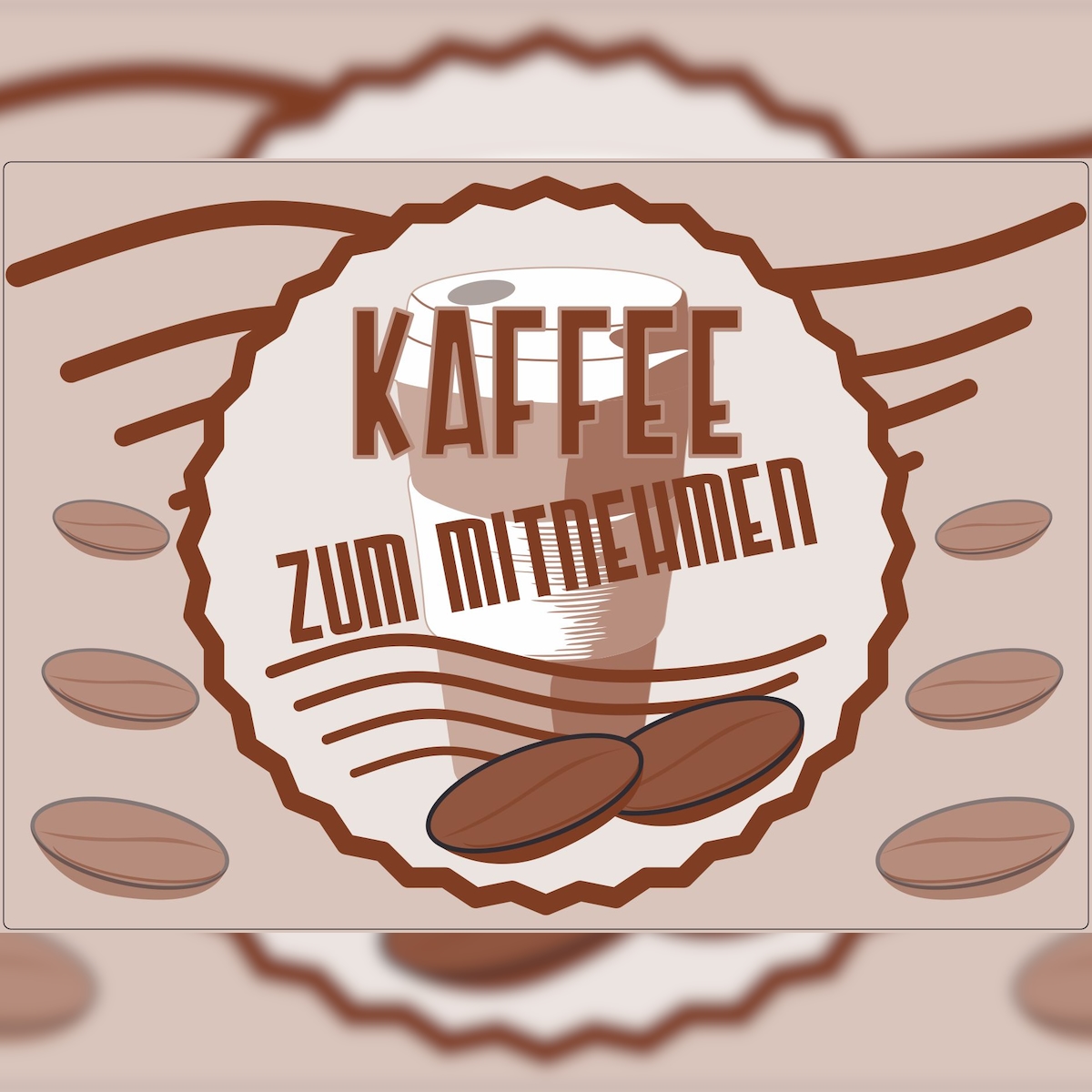 HB-Druck Werbeaufkleber Aufkleber Kaffee Mitnehmen A6 (105x148mm) Image