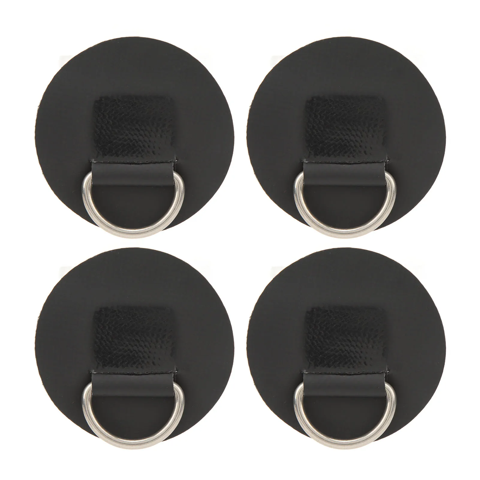 4PCS D Ring Patch PVC Edelstahl Surfbrett Einlagige Runde Form D Ring Pad für Schlauchboot Kajak Kanu schwarz Image