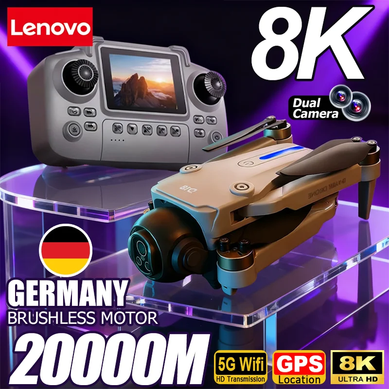 Lenovo D18 Drohne 8K Aerial HD Dual-Kamera Intelligente Hindernisvermeidung Bürstenlose Leistung 5G WIFI Bildschirm Fernbedienung GPS Drohne Image
