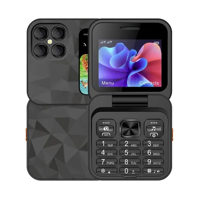 FUFFI-S23 Pro,Folding Mini Phone,2.4 inch,Luminous phone, fun feature phone, 2G network, dual SIM, phone holder, student phone