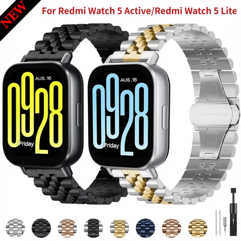 22 mm Edelstahl-Metallarmband für Redmi Watch 5 Lite Armband-Armband für Redmi Watch 5 Active Luxus-Armband-Zubehör Image