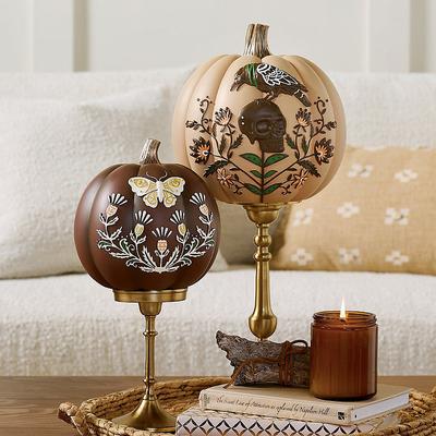 Embossed Boho Pumpkin - Skull - Grandin Road
