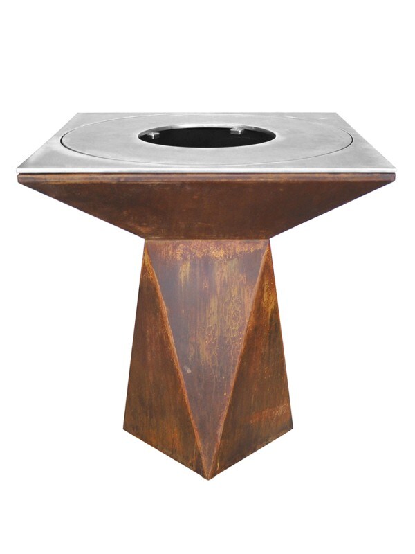 OutInFire Gartenfeuerstelle, Grill mit Grillrost mit Beinen und Schutzhülle - G1 Corten Image