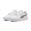 Sneaker PUMA "Carina 3.0 Day Night Sneakers Damen", Gr. 39, weiß (weiß gold), Obermaterial: Textil, Synthetik; Futter: Textil; Innensohle: Textil; Laufsohle: Gummi, Schuhe