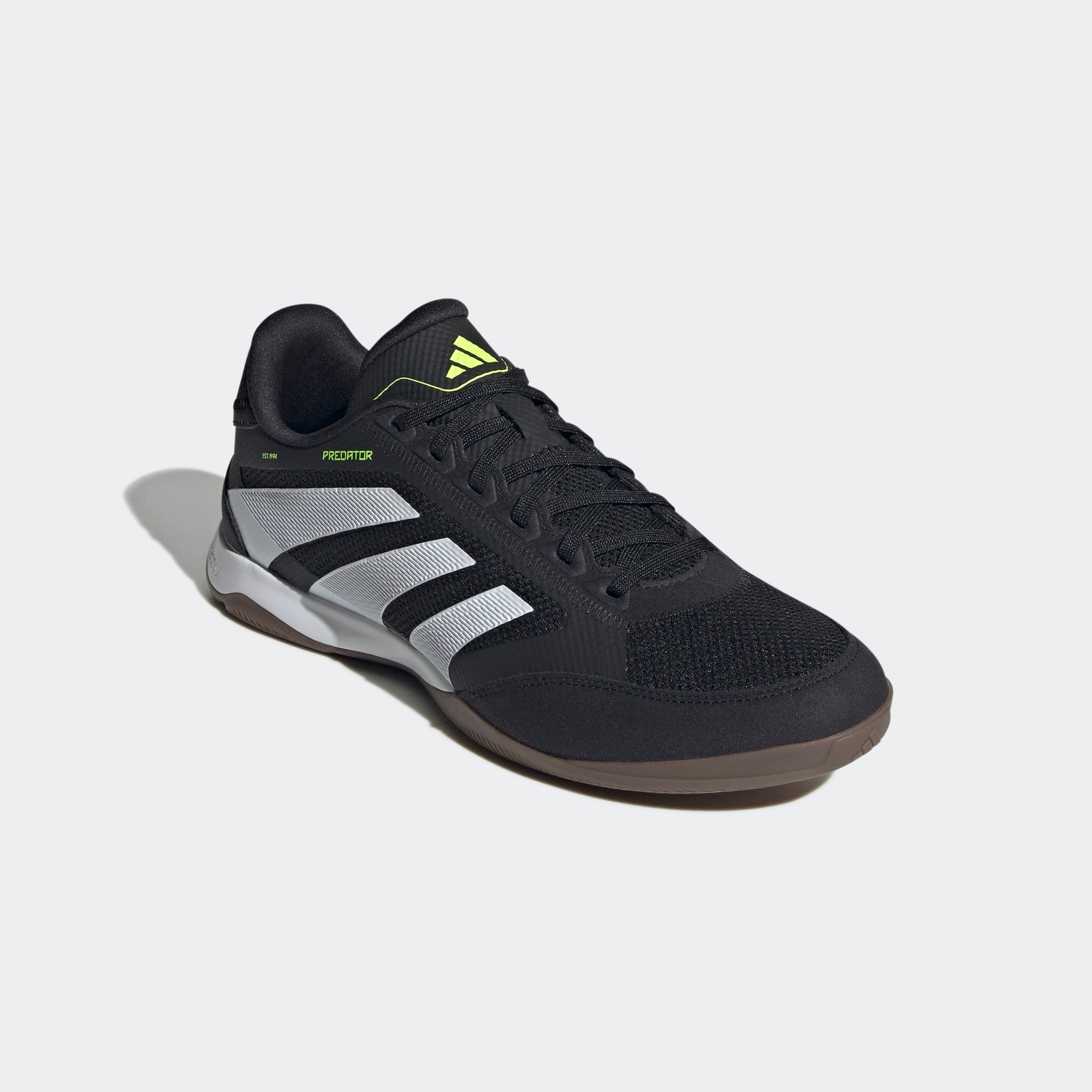 Fußballschuh ADIDAS PERFORMANCE "PREDATOR LEAGUE IN", Damen, Gr. 43, core schwarz, cloud weiß, lucid lemon, Synthetik, Textil, Schuhe Fußballschuh, geeignet als Hallenschuhe