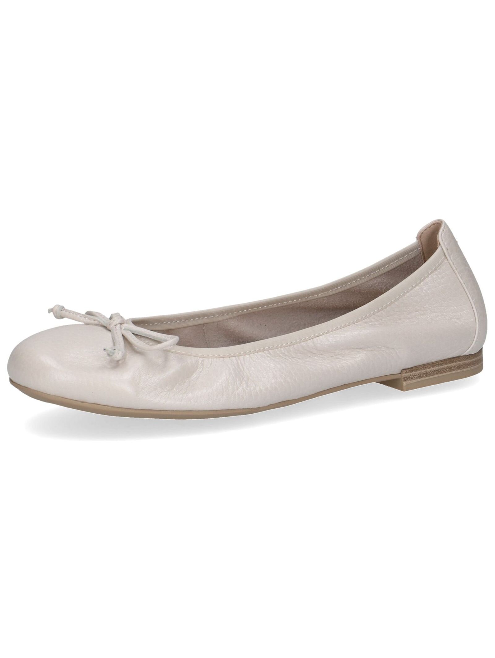 Ballerina CAPRICE "Caprice Ballerinas Leder", Damen, Gr. 39, beige (hellbeige), Leder, Schuhe Ballerina