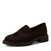 Slipper TAMARIS, Damen, Gr. 40, braun (mokka), Veloursleder, unifarben, klassisch, Schuhe, Blockabsatz, Loafer, Businesschuh mit Touch it-Ausstattung