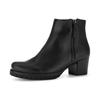 Stiefelette GABOR "ATHEN", Damen, Gr. 38, schwarz, Glattleder, unifarben, Basic, Schuhe, Blockabsatz, Ankleboots mit Zierreißverschluß