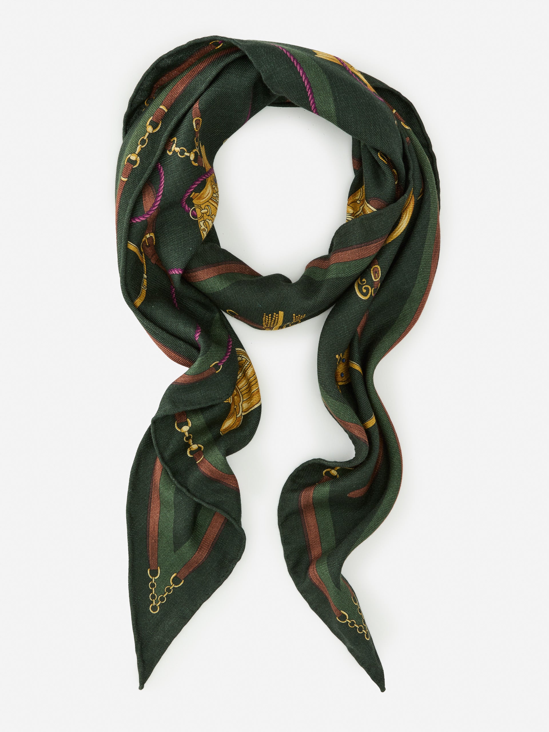 J.McLaughlin Women's Sarita Cashmere & Silk Scarf in Neo Scylla Corner Olive/Brown | Cashmere/Silk
