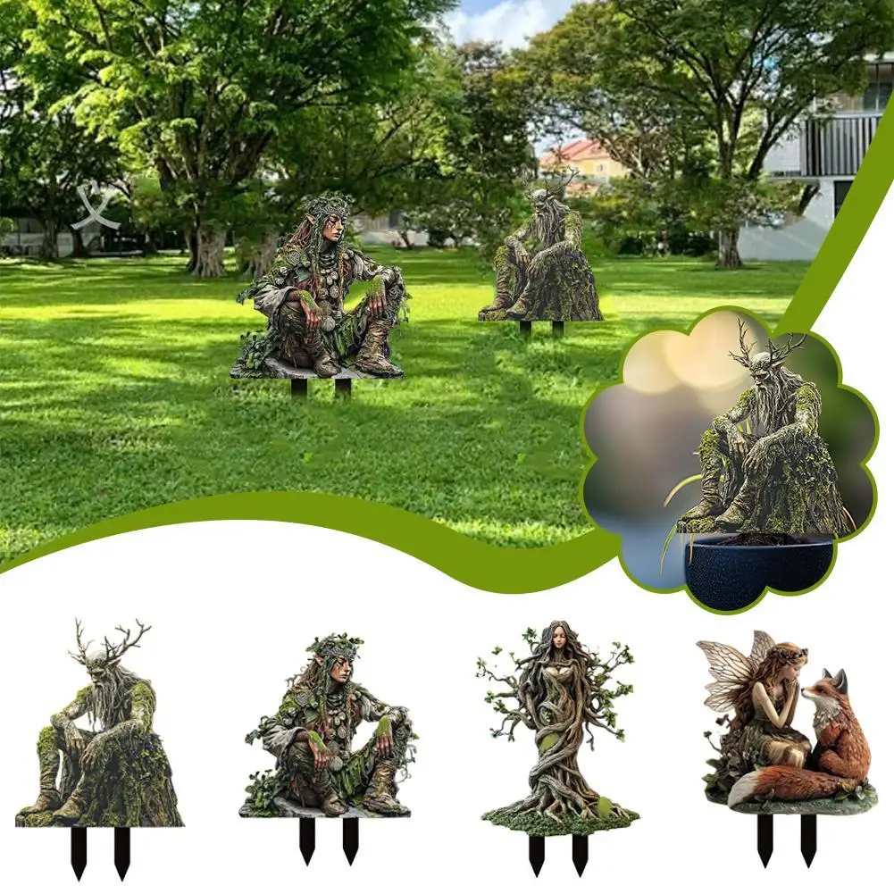 Charmant piquets de jardin de forêt, décorations extérieures uniques en métal, décoration de jardin, grandes décorations extérieures de Patio en métal