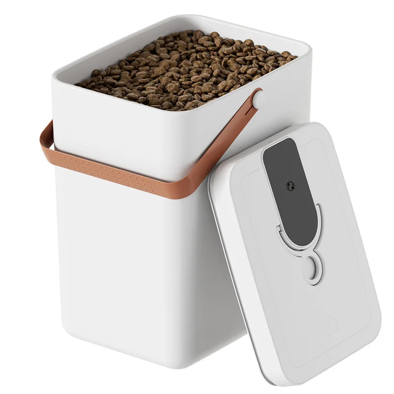 Seau de stockage de céréales sous vide intelligent, scellé, résistant à l'humidité, conservation, grande capacité, nourriture pour chat et chien, seau de nourriture pour animaux de compagnie,