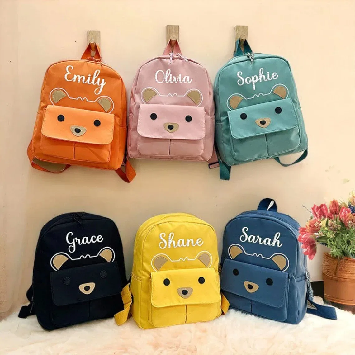 Sac à dos brodé pour tout-petits, sac à dos personnalisé pour enfants, cadeau d'école pour enfants, sac pour ordinateur portable, retour à l'école