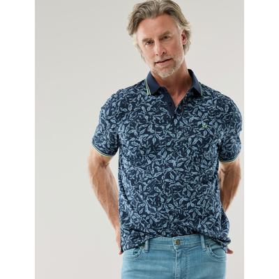 Walbusch Herren Comfort Stretch Polo Blau gemustert Image