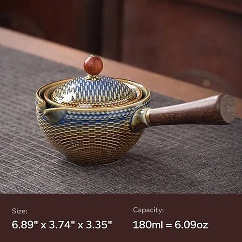 360-Grad-Drehung Teekocher Tragbares Reise-Kung-Fu-Teekannenset Lazy Brewing Cup Schnellteegeschirr mit Teesieb für den Einsatz im Homeoffice oder im Freien Image