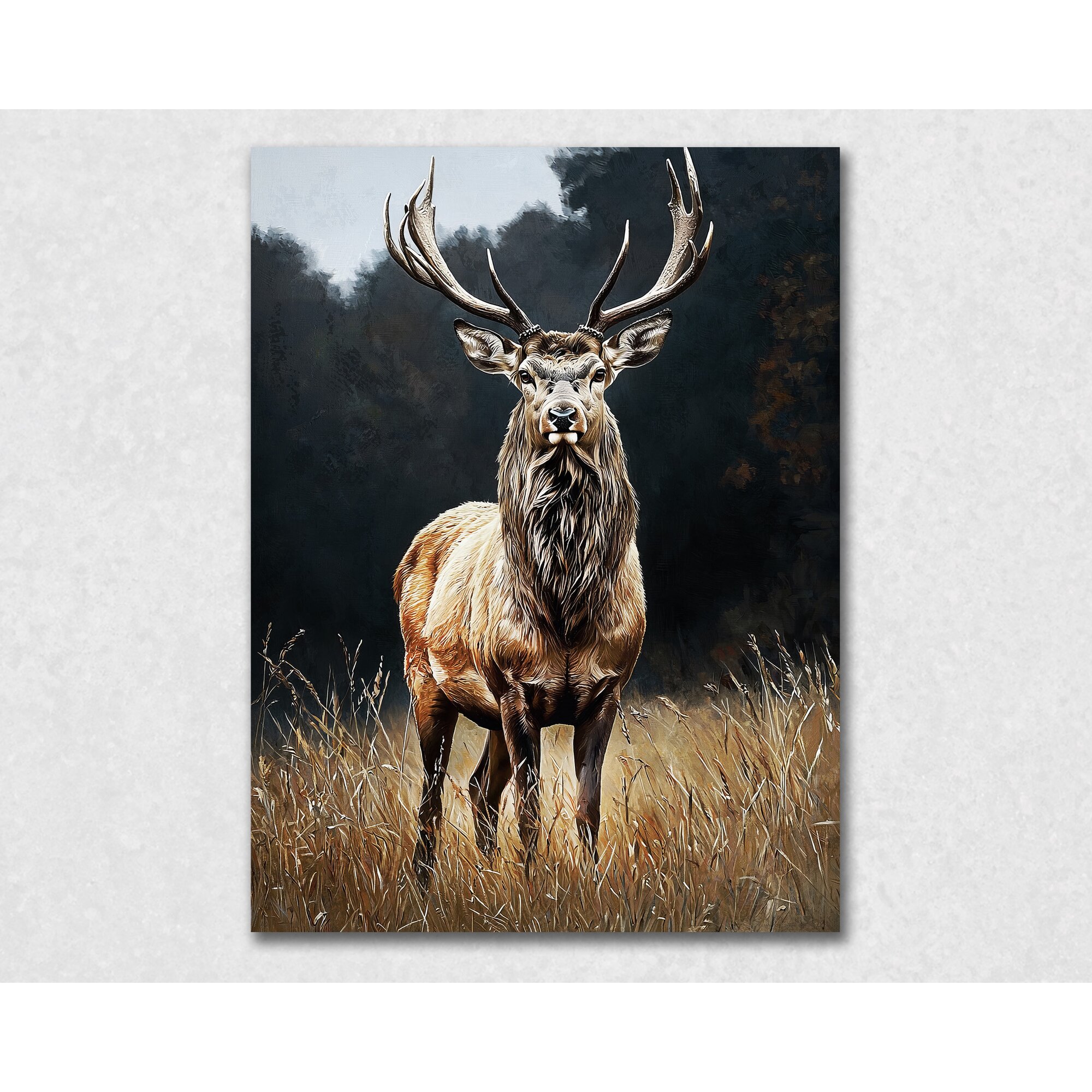 La Casa »Hirsch im Wald« Ölbild 90x120 cm