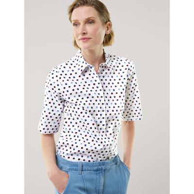 Walbusch Damen Bügelfrei-Hemdbluse Everyday Weiss gepunktet Image