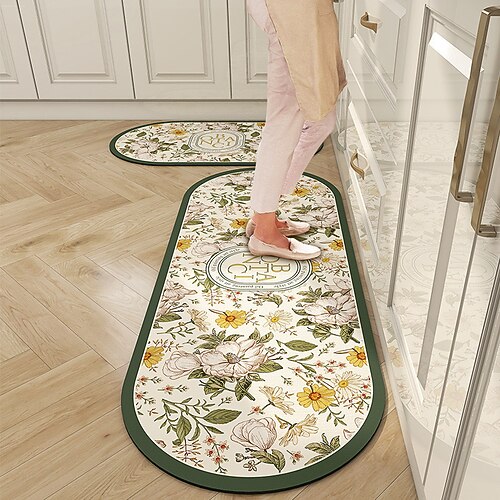 Home Badezimmer im amerikanischen Stil Kieselgurmatte rutschfest, saugfähig, waschbar Küche Badvorleger, schmutzabweisender Dauerläufer Image