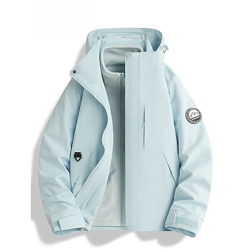 Damen Wanderjacke Außen Wasserdicht Winddicht Wanderoutfits Wanderbekleidung Frühling Herbst Oberteil Camping / Wandern / Höhlenforschung Laufen Einfarbig Schwarz Rosa Blau Image