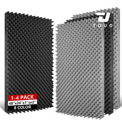 TOUO Noise Insulation Egg Cotton Soundproof Wall Panels 1-4Pack 47.2"x23.6" Acoustic Foam for Bedroom Use