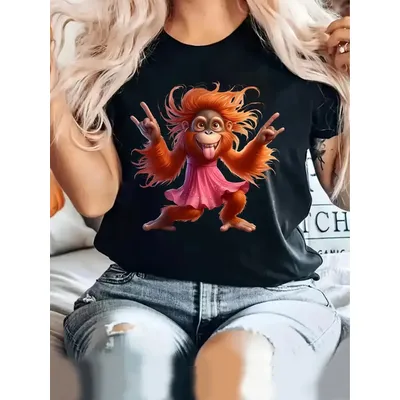 Affe im Rock Lustiger Affe Naughty Mischievous I'm The Best I Say The Cutest Gift Lässiges saisonales Komfort-T-Shirt für Damen