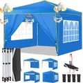 Gazebo pieghevole 3x3m Tenda da festa impermeabile Gazebo pop-up con 4 pareti laterali e 4 sacchi di sabbia Canpy da giardino per campeggio in spiaggia