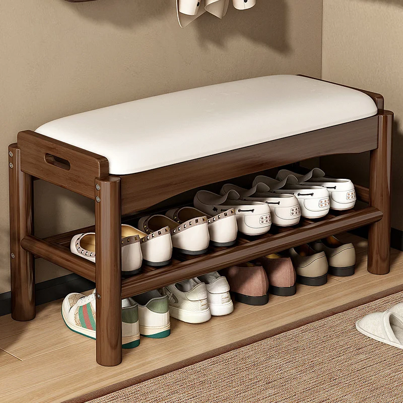 Schuhwechselhocker, Schuhregal für den Hauseingang, kann sitzen, Schuhhocker in der Tür, Schuhschrank aus Massivholz, Aufbewahrung im Wohnzimmer
