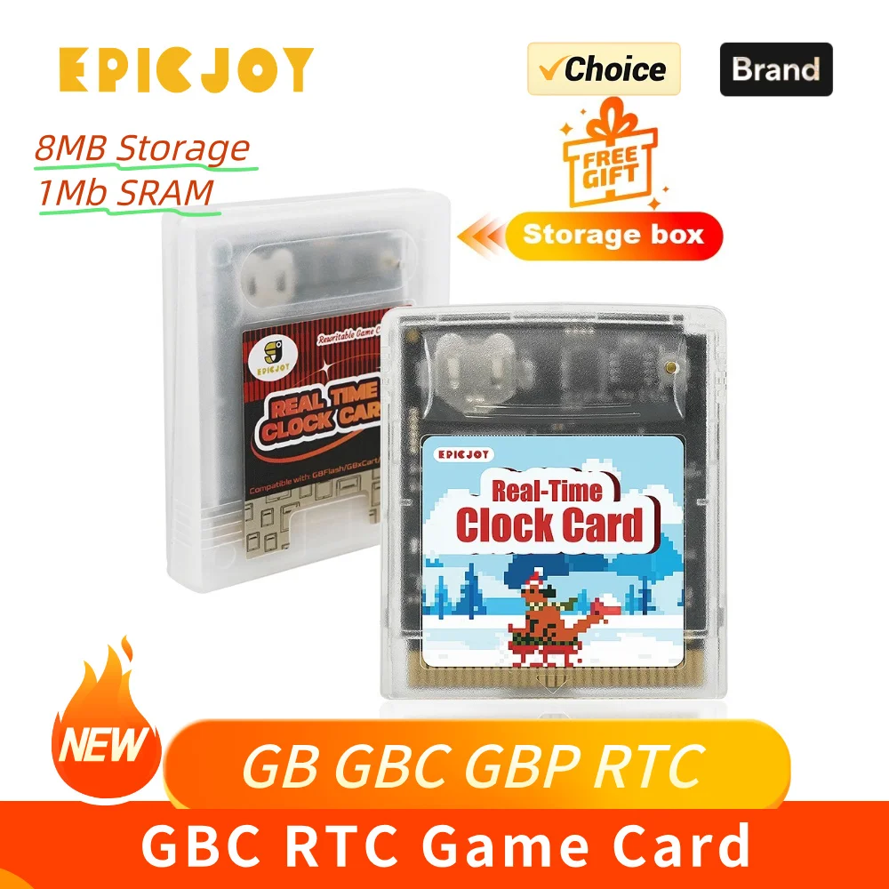 Wiederbeschreibbarer GB/GBC-Flash-Wagen – 8-MB-Speicher, 1 MB SRAM und RTC-Funktionalität, kompatibel mit GB GBC GBP Image