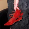 Vintage Suspension Heel Französische Mary Jane Schuhe Damen Spitzschuh High Heels Frühling und Herbst geformte Einzelschuhe