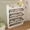 Flip-Schuhschrank für den Haushalt, große Kapazität, Holzschrank, staubdichtes Eingangsregal, moderner, minimalistischer Aufbewahrungsschrank