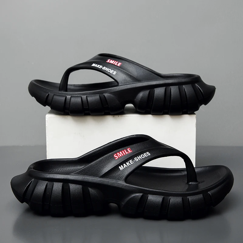 Sommer männer Flip-Flops Outdoor Indoor Hausschuhe Bequeme Rutschen Neue Design Männer Strand Sandalen Nicht-slip Hause Männliche hausschuhe Image