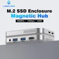 UGOURD Custodia SSD M.2 Hub magnetico di tipo C USB3.0 Docking station splitter da 10 Gbps Adattatore da USB C a HDMI 4K Multiporta M2 NVME
