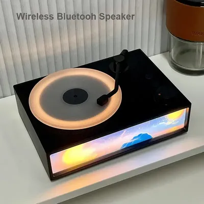 Portable Retro Vinyl Record Music Player Wireless Speaker 5W HIFI Stereo Sound with Night Light & Aroma Caixa De Som Bluetooth