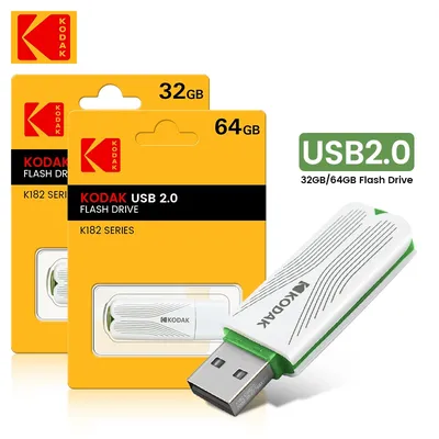 Original KODAK Flash Drive K182 U Disk USB2.0 16GB 32GB 64GB Auto USB 128GB 256gb 512GB Geschwindigkeit 100MB/s Leder Lanyard Image