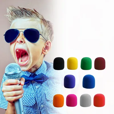 10 stücke Mikrofon Schaum Bunte Mic Schwamm Abdeckung Professionelle Studio Windschutzscheibe Mic Kappe Musik Lautsprecher Abdeckung 70x60x10mm Image