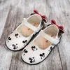 Disney Casual Schuhe Kinder Mickey Maus Schuhe Für Mädchen Outdoor Weiß Rosa PU Leder Kinder Wohnungen Weiche Kleinkind Größe 21-30