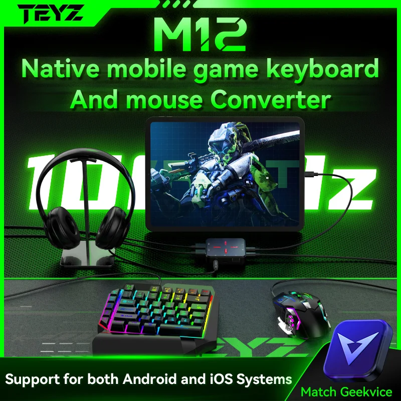 Gamwing M12 Mobile Game-Tastatur und Delta Force Mouse Controller-Konverter-Adapter für Native Games Call of Duty für Android und iOS Image
