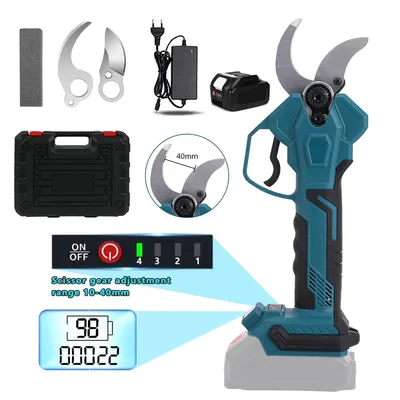 40mm Bürstenlose Elektrische Gartenschere Garten Werkzeug Pruner Cordless Elektrische Garten Schere Obst Baum Für Makita 21V Batterie