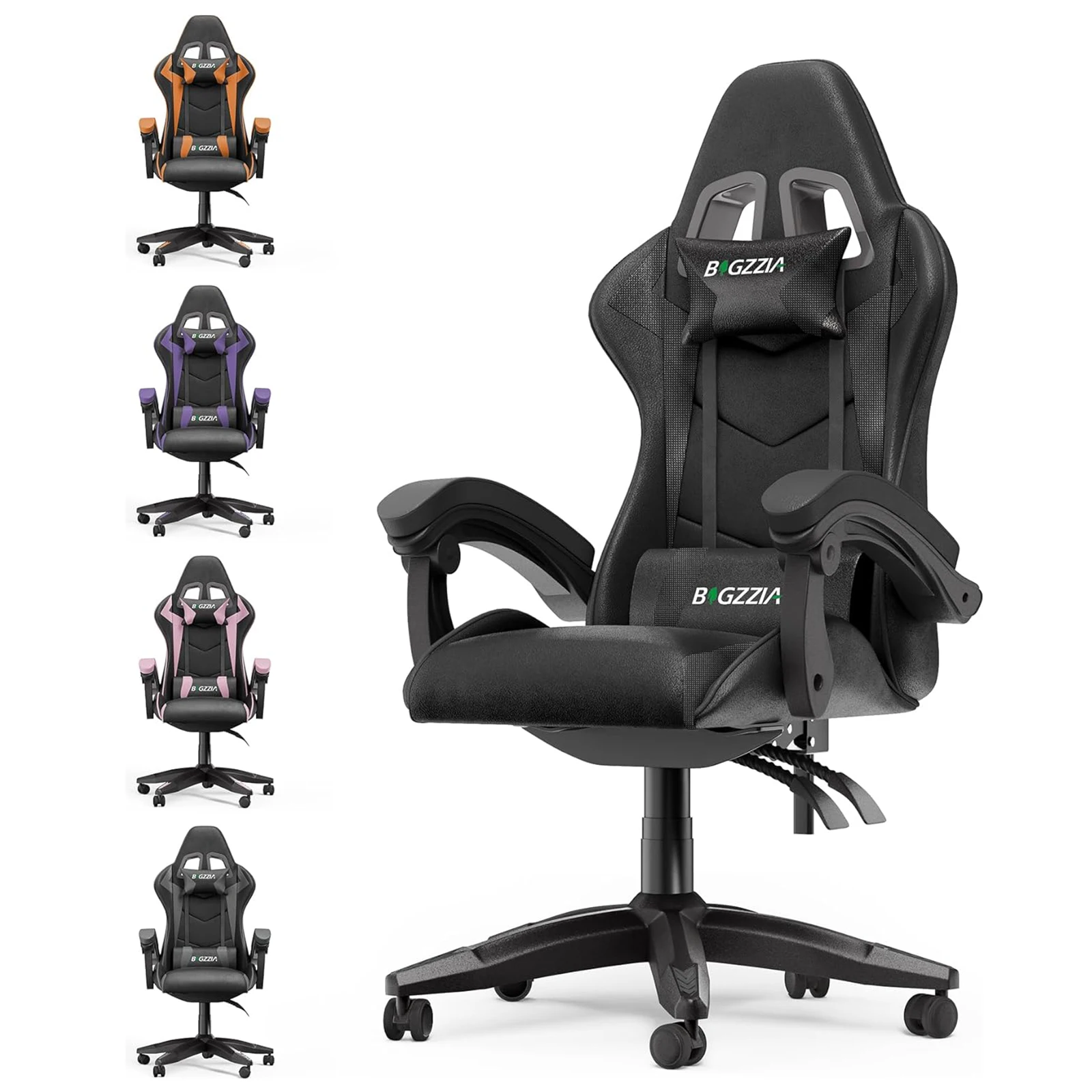 Ergonomic Gaming Chair PC Chair Computer Chair Gaming Chair Breathable Office Chair with Cushion, Reclining Back Support Image