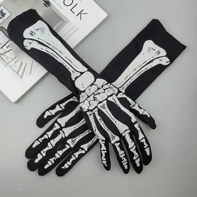 Halloween Skelett Skelett Handschuhe Trick Dark Wind Convex Handschuhe Skelett Geist Festival Kostüm Image