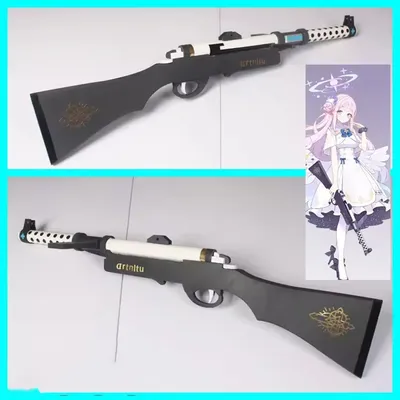90cm Spiel blau Archiv Misono Mika Cosplay Waffe Waffe Requisite Frauen Halloween Party Karneval Rollenspiel Flügel lange rosa Perücke Haare Image