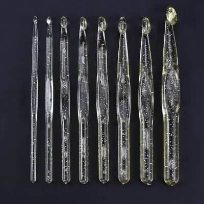 4mm - 12mm Transparent Plastic Crochet Hook Set Knit Hook For Beginner Crochet Set Kit Ergonomic Resin Crochet Hook Supplies