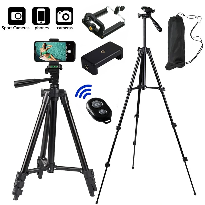 103cm Lightweight Camera Tripod For Mobile Tripod Camera Portable SLR Bluetooth-compatible Desktop Cam Stand Monopod Smartphone