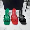 Frau Heels Hausschuhe Sexy Elegante High Heel Schuhe Outdoor Casual Pumpen Offene spitze Damen Maultiere Frauen Schuhe Grün Rot Schwarz Sandalen