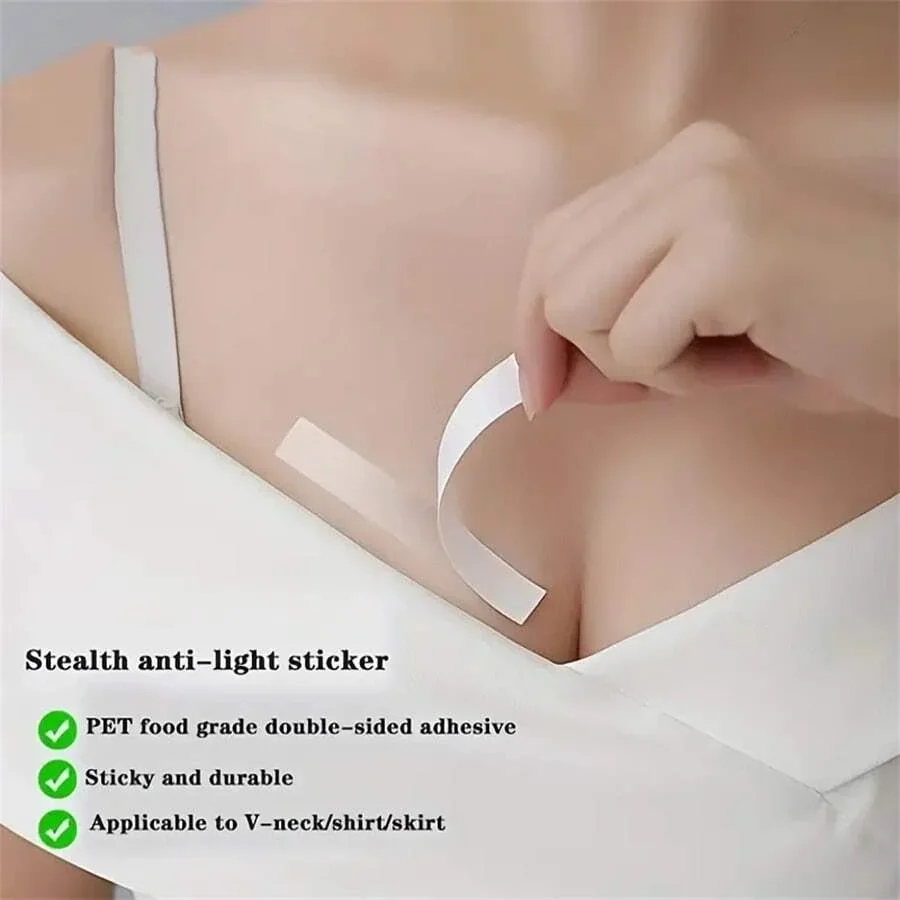 36-teiliges, modisches, transparentes doppelseitiges Klebeband für Damen für Kleidung und Körper, transparenter, starker Kleber für alle Hauttöne und Stoffe Image