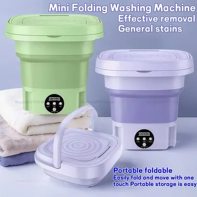 Home Mini Washing Machine Student Dormitory Lingerie Sock Portable Washing Machine 8L Large Capacity Foldable Washing Machine