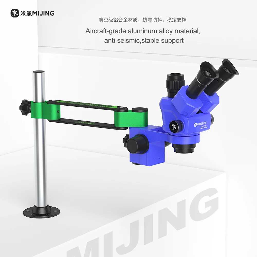 MIJING MJ4015 Mikroskop-Kipphebelhalterung, Metall, universell, teleskopisch, klappbar, 360° ° Festes Hebemikroskopzubehör Werkzeuge Image